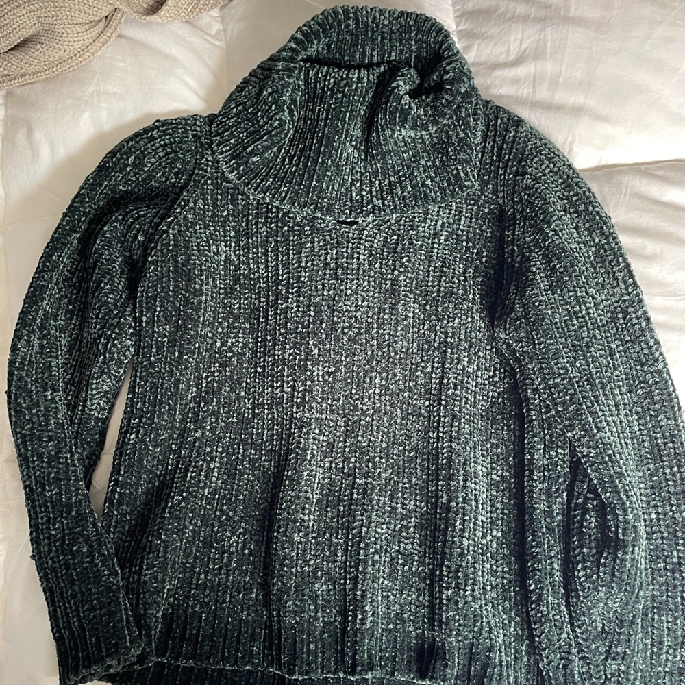 Chenille green sweater